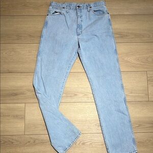 Vintage Wrangler Light Wash Straight Blue Jeans Men’s 36x36